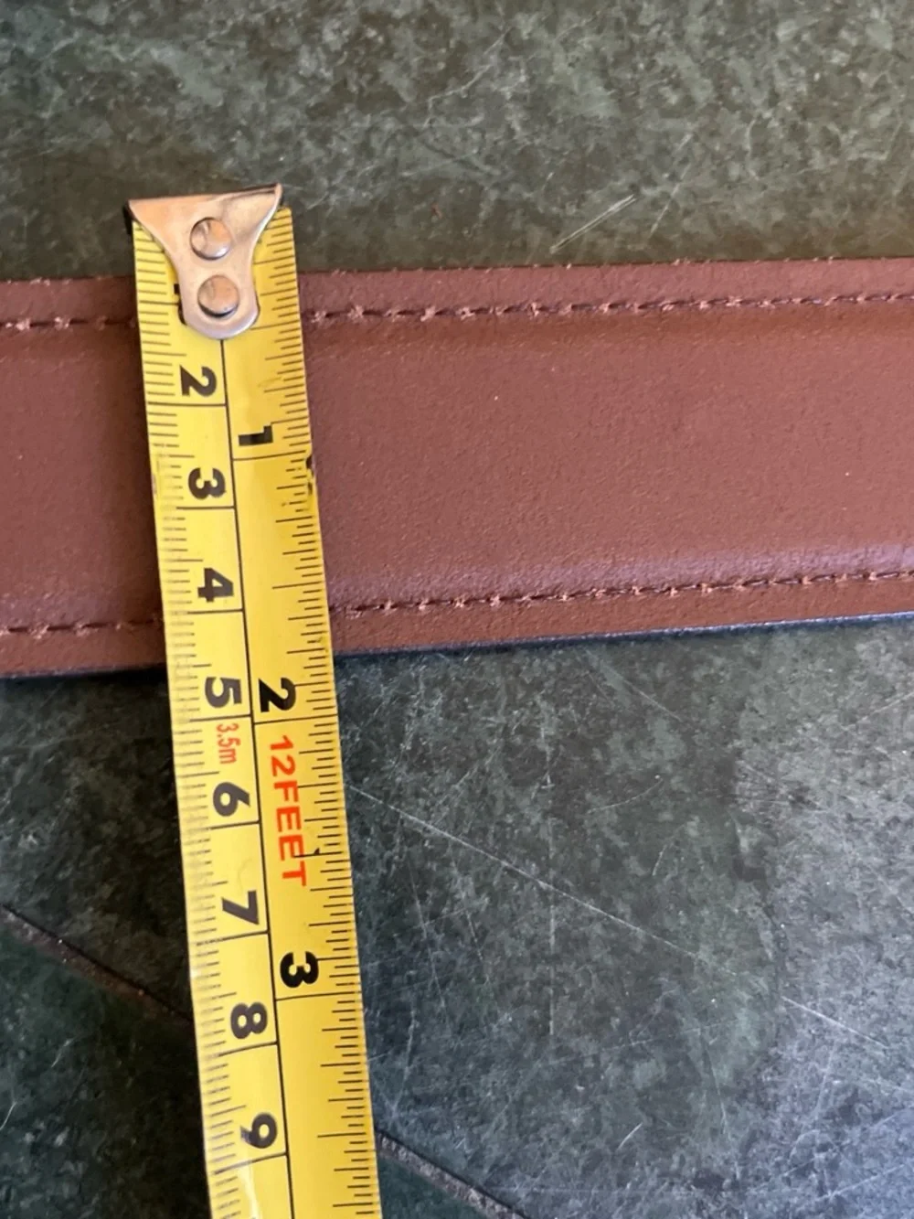 Columbia Men's Dark Brown Leather Belt with Metal Buckle